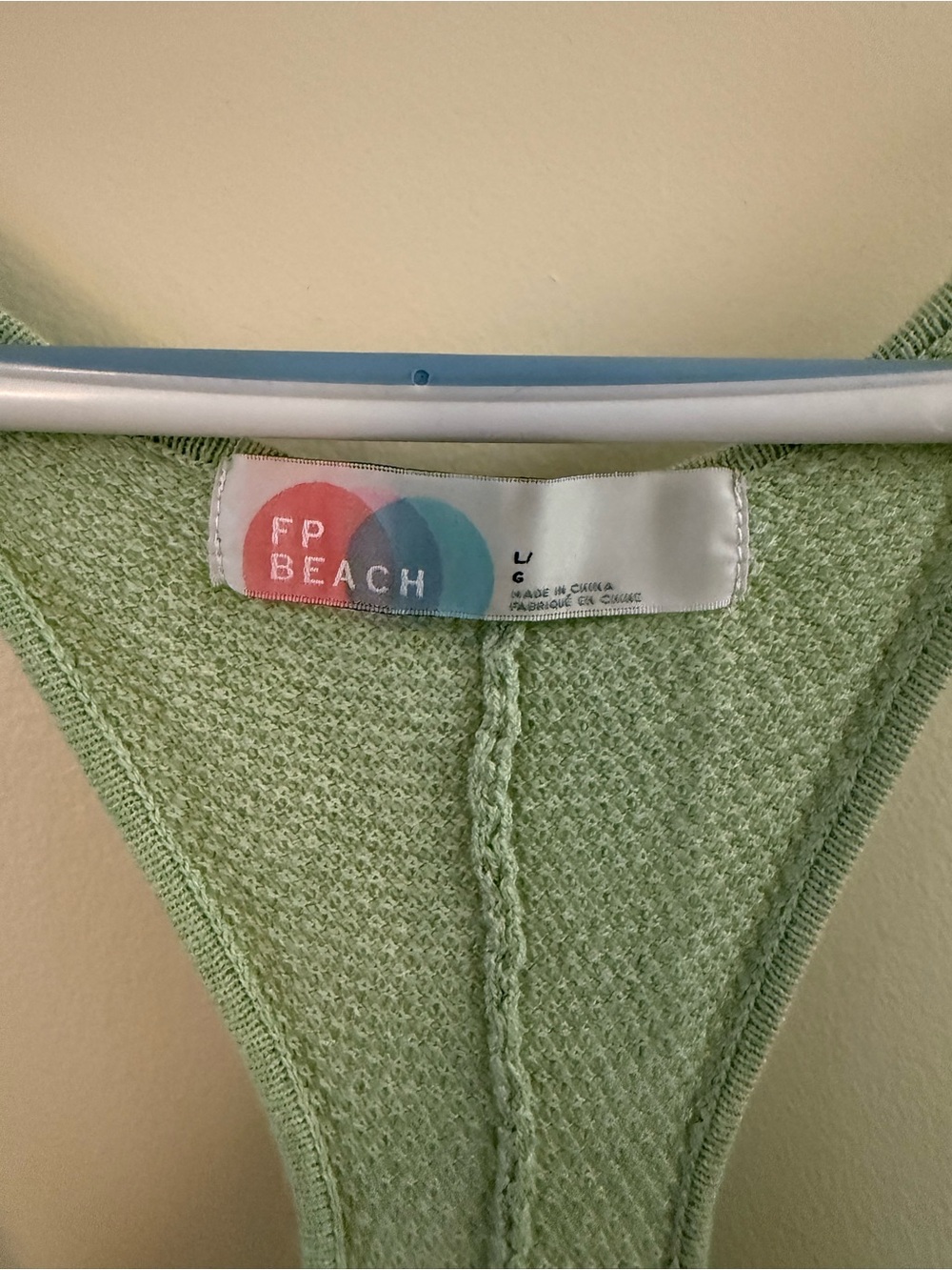Light Green Racerback Tank Top with Button Front - Picture 2 of 4